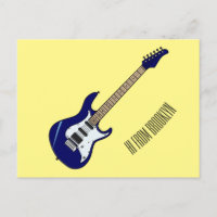 Electric guitar cartoon illustration