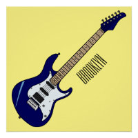 Electric guitar cartoon illustration