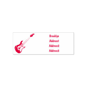 Electric guitar cartoon illustration self-inking stamp