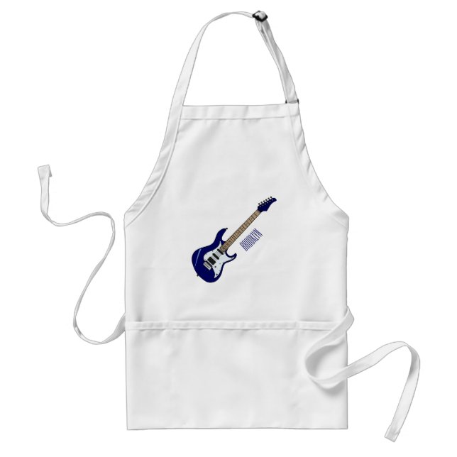 Electric guitar cartoon illustration standard apron (Front)