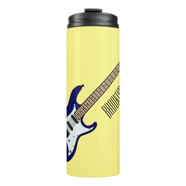 Electric guitar cartoon illustration thermal tumbler (Front)