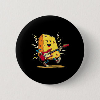 Electric Guitar Cheese Costume for Dairy and Rock 6 Cm Round Badge