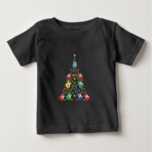 Electric Guitar Christmas Tree Music Lovers Baby T-Shirt