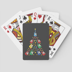 Electric Guitar Christmas Tree Music Lovers Playing Cards