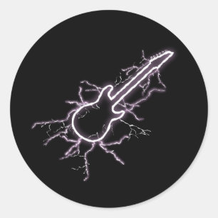 Electric Guitar Classic Round Sticker