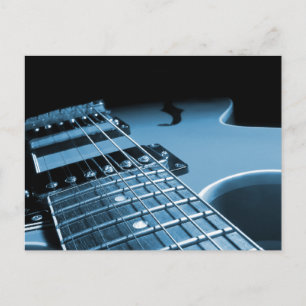 Electric Guitar Close Up - Blue Postcard