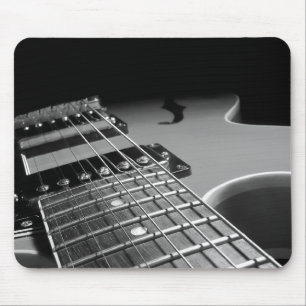 Electric Guitar Close Up - Grey B&W Mouse Pad
