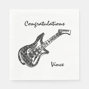 Electric Guitar Congratulations Napkin