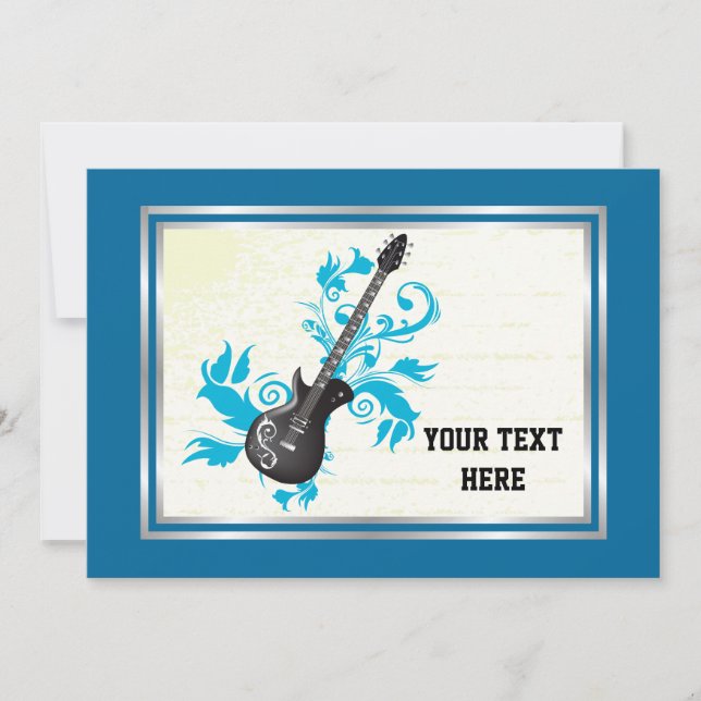 Electric guitar custom  music invitation (Front)
