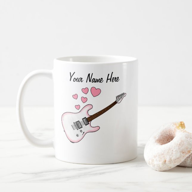 Electric Guitar Custom Wedding Mug Guitarist (With Donut)