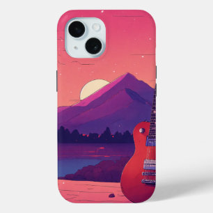 Electric Guitar Dreams: A Cosy 90s Revival iPhone 15 Case