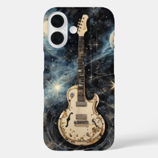 Electric guitar floating in music space cover