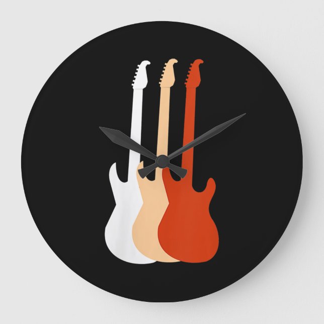Electric Guitar - Guitar Player Music Large Clock (Front)