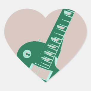 Electric Guitar Heart Sticker