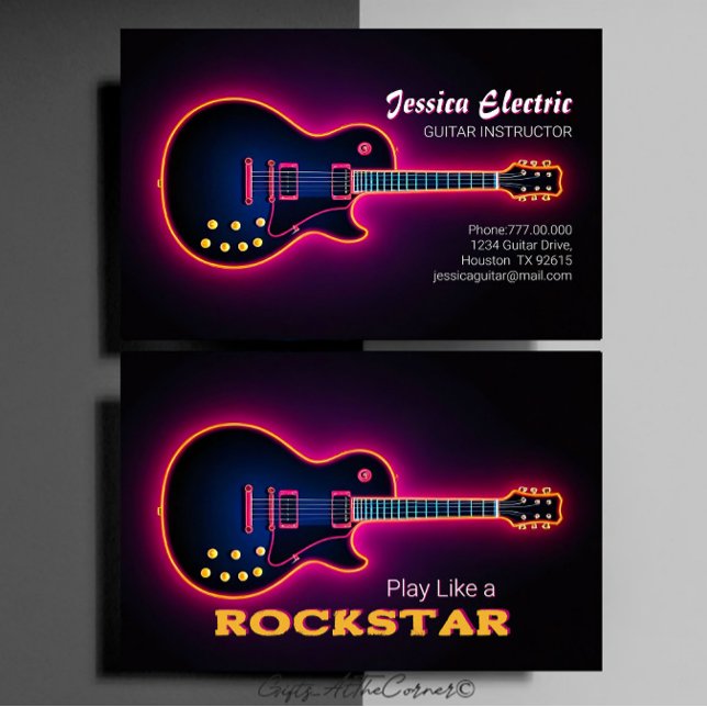 Electric Guitar Instructor Business Card (Creator Uploaded)