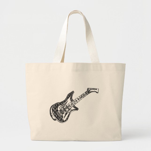 Electric Guitar Large Tote Bag (Front)
