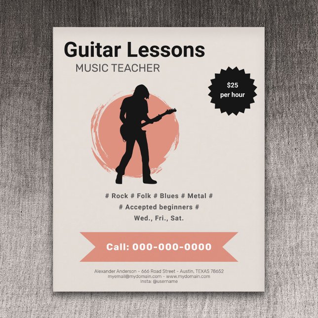 Electric Guitar Lessons Flyer (Electric Guitar Lessons Flyer)