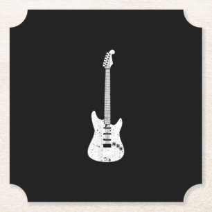 Electric Guitar Med Guitarist Musician Player Paper Coaster