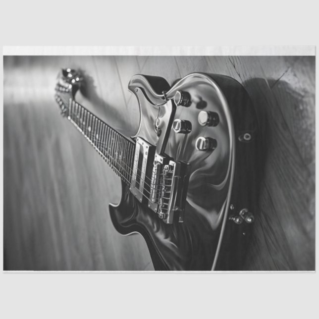 Electric Guitar Monochrome Tissue Paper (Front)