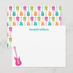 Electric Guitar Musical  Note Card