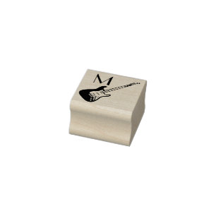 Electric Guitar Musician Music Teacher Rubber Stamp