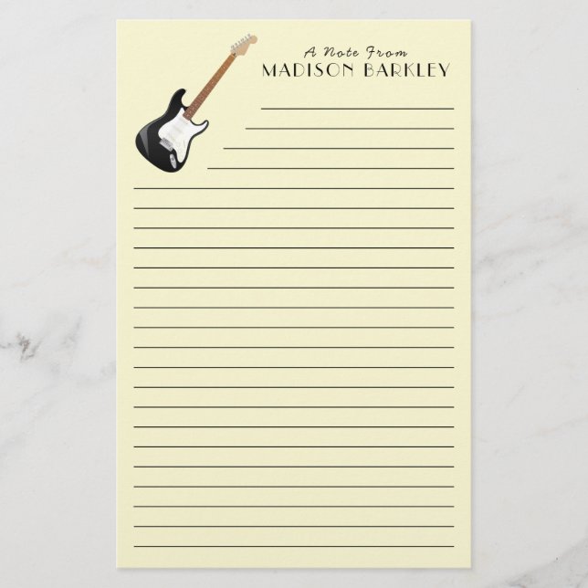 Electric Guitar Musician Music Teacher Stationery (Front)