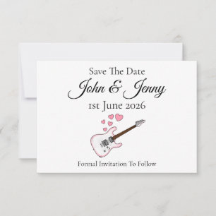 Electric Guitar Musician Wedding Save The Date
