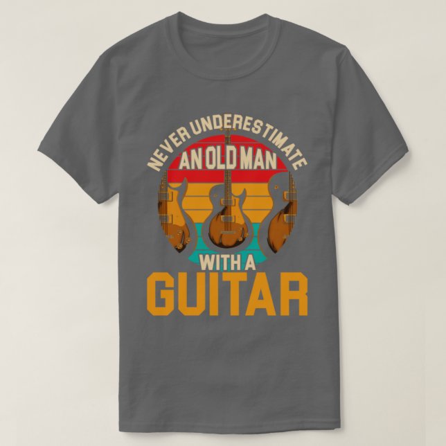 Electric Guitar Old Man Guitarist T-Shirt (Design Front)