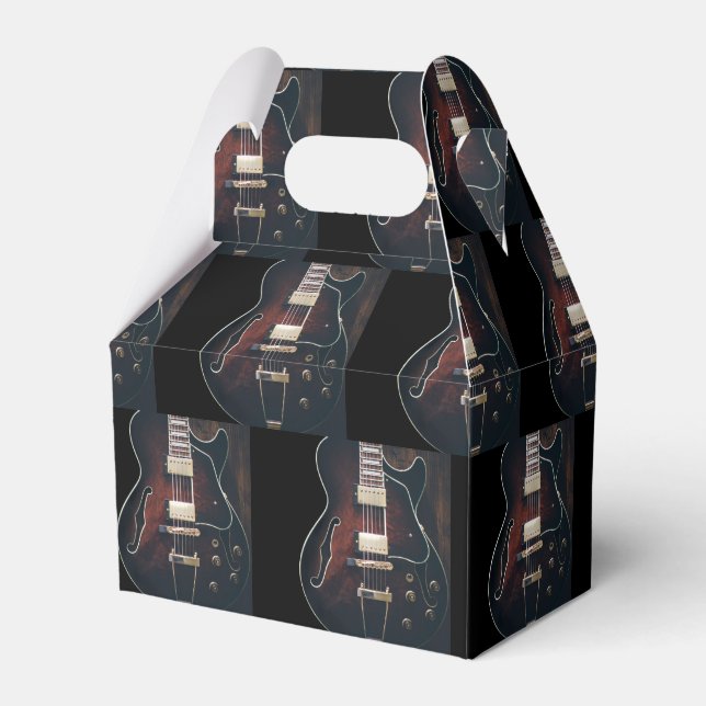Electric Guitar On Black Favour Box (Front Side)