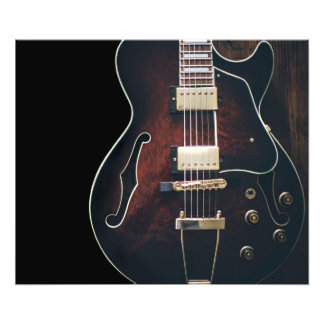 Electric Guitar On Black Photo Print