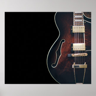 Electric Guitar On Black Poster