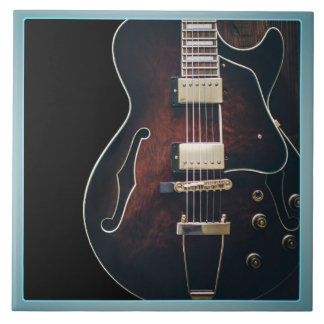 Electric Guitar On Black Tile