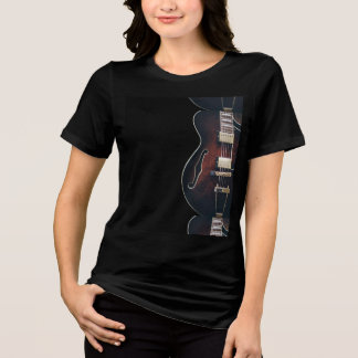 Electric Guitar On Black Tri-Blend Shirt