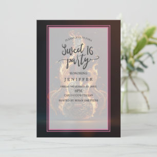 Electric guitar on fire                       invitation