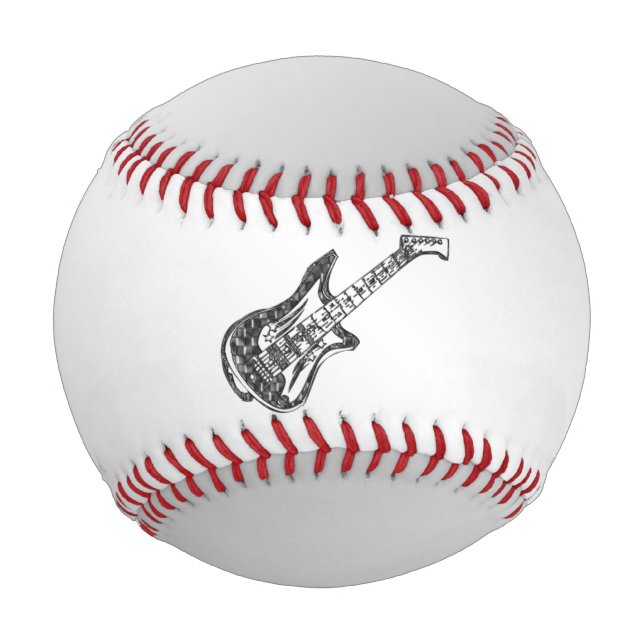 Electric Guitar on Silver Baseball (Front)