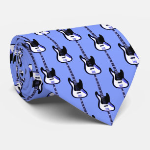 Electric Guitar Pattern in Blue Tie