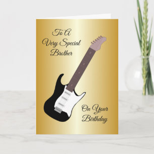 Electric Guitar Personalised Brother Birthday Card
