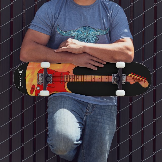 Electric Guitar Personalised Skateboard (Outdoor 3)