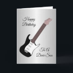 Electric Guitar Personalised Son Birthday Card<br><div class="desc">Greeting card electric guitar son birthday card. Customise this birthday card with any text then have it printed and sent to you or instantly download it to your mobile device. Should you require any help with customising then contact us through the link on this page. Guitar design personalised son birthday...</div>