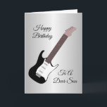 Electric Guitar Personalised Son Birthday Card<br><div class="desc">Greeting card electric guitar son birthday card. Customise this birthday card with any text then have it printed and sent to you or instantly download it to your mobile device. Should you require any help with customising then contact us through the link on this page. Guitar design personalised son birthday...</div>