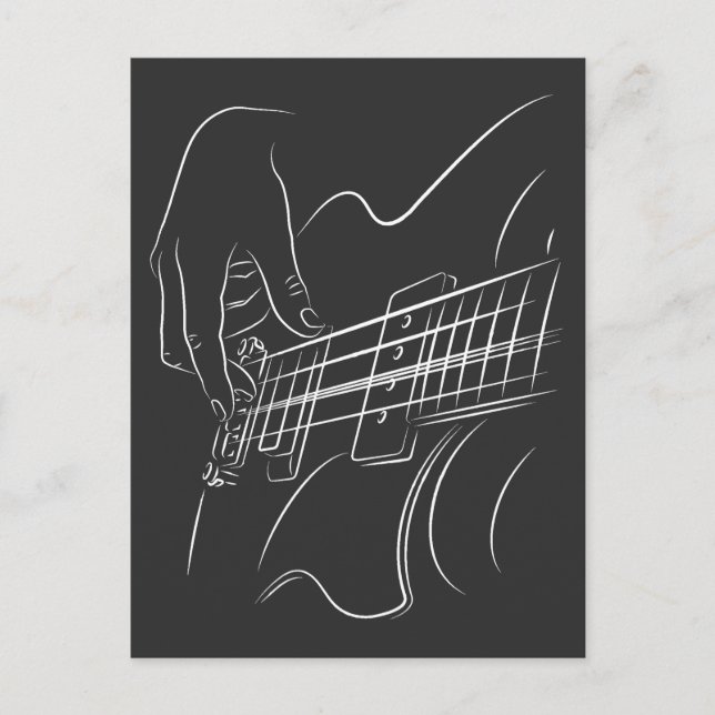 Electric Guitar Player Jazz Music Love Musician Postcard (Front)