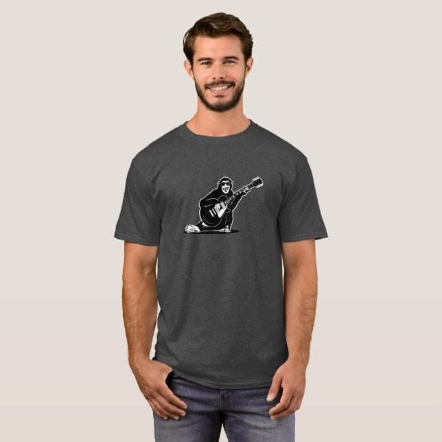 Electric Guitar Playing Monkey T-Shirt (Front Full)