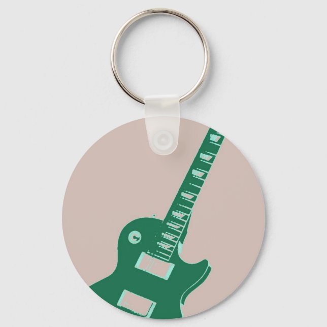 Electric Guitar Pop Art Key Ring (Front)