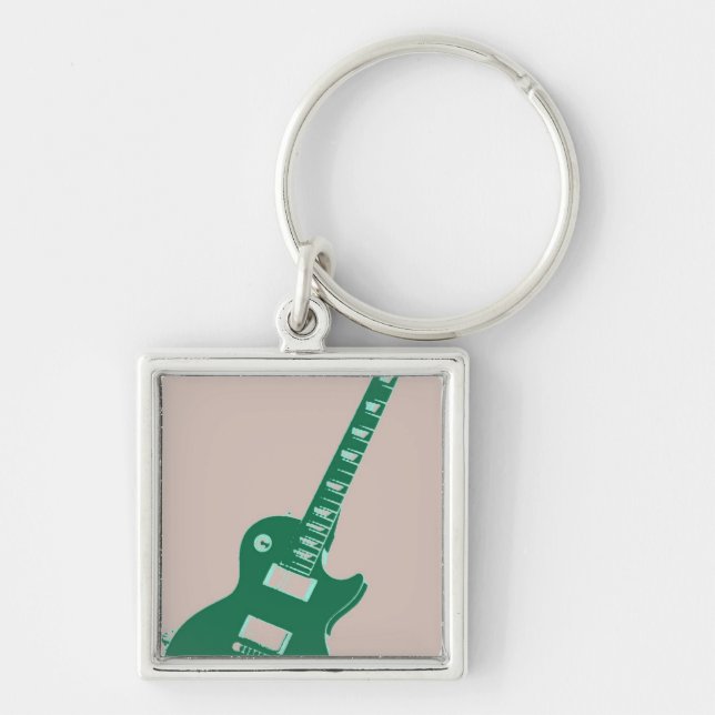Electric Guitar Pop Art Key Ring (Front)