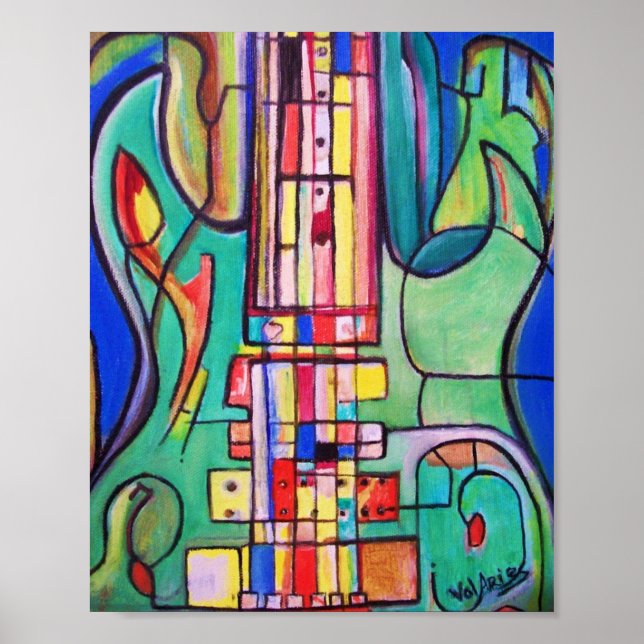 Electric Guitar Poster by ValAries (Front)