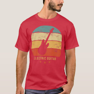 Electric Guitar retro sun Music Design for Guitari T-Shirt