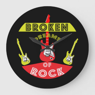 Electric Guitar Rock Dreams   Rock   Music Bath To Large Clock
