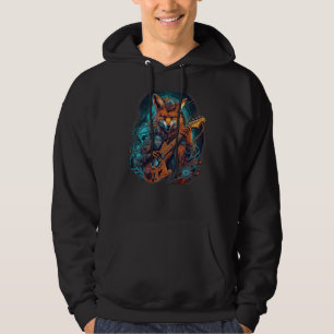 Electric Guitar Rock Music Fox Hoodie
