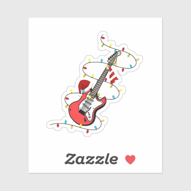 Electric Guitar Santa Claus Music Christmas Lover  (Sheet)