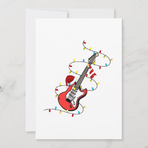 Electric Guitar Santa Claus Music Christmas Lover Invitation